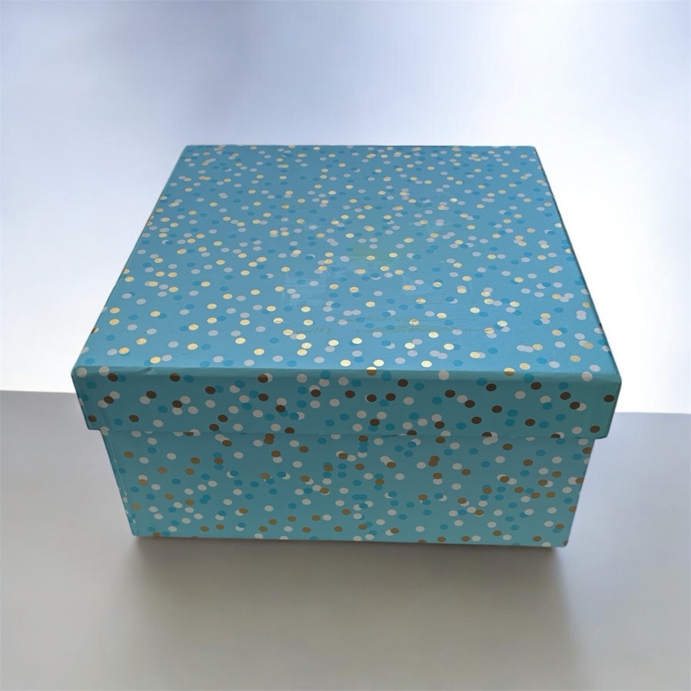 Clementine Blue and Gold White Polka Dot Party Gift Box With 4 Mini Boxes